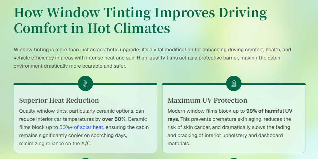 Window Tinting Improves Driving Comfort in Hot Climates
