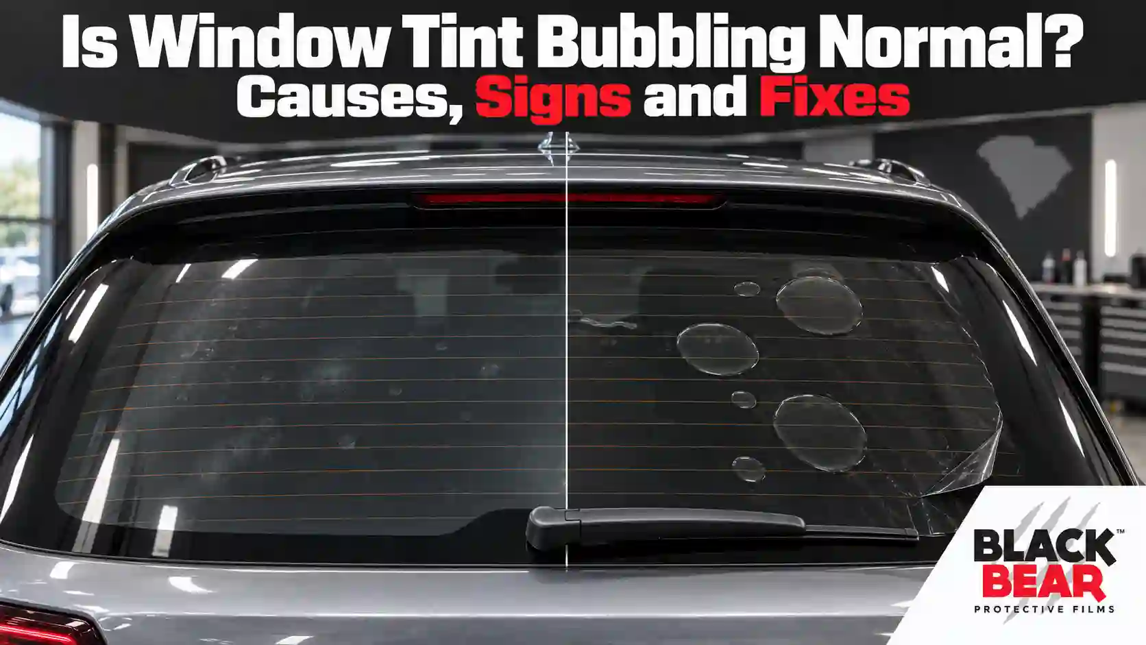 Window Tint Bubbling Normal? Main Causes, Signs & Fixes by Black Bear Protective
